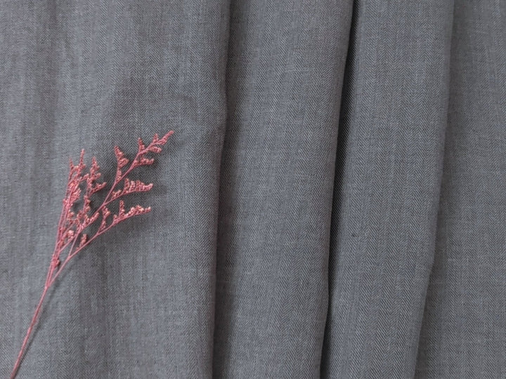 100% Linen Herringbone Twill HBT Fabric medium weight chambray 7313 7314 7727 7529 - The Linen Lab - Gray