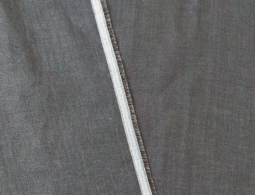 100% Linen Herringbone Twill HBT Fabric medium weight chambray 7313 7314 7727 7529 - The Linen Lab - Natural