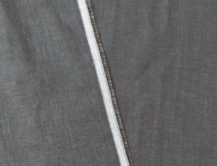 100% Linen Herringbone Twill HBT Fabric medium weight chambray 7313 7314 7727 7529 - The Linen Lab - Natural