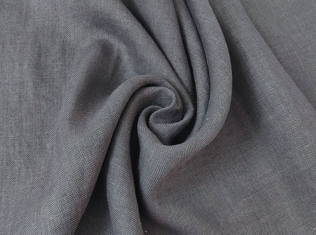 100% Linen Herringbone Twill HBT Fabric medium weight chambray 7313 7314 7727 7529 - The Linen Lab - Natural