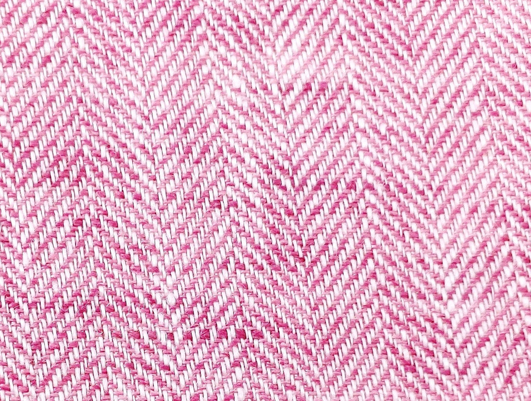 100% Linen Herringbone Twill HBT Fabric medium weight chambray 7313 7314 7727 7529 - The Linen Lab - Pink