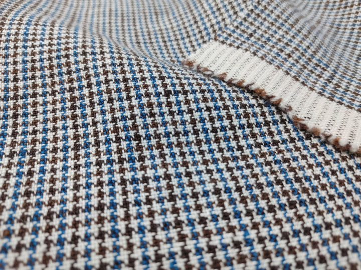 100% Linen Houndstooth StarCheck Fabric: Heavyweight Elegance - The Linen Lab - Pink