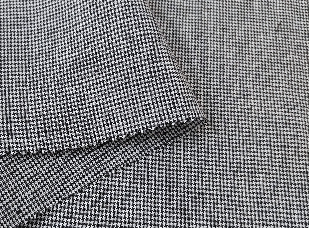 100% Linen, Medium Weight, Classic Black and White Mini Gingham Check 6825 - The Linen Lab - Gray(Dark)