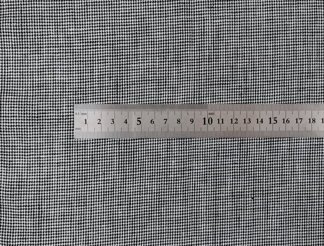 100% Linen, Medium Weight, Classic Black and White Mini Gingham Check 6825 - The Linen Lab - Gray(Dark)