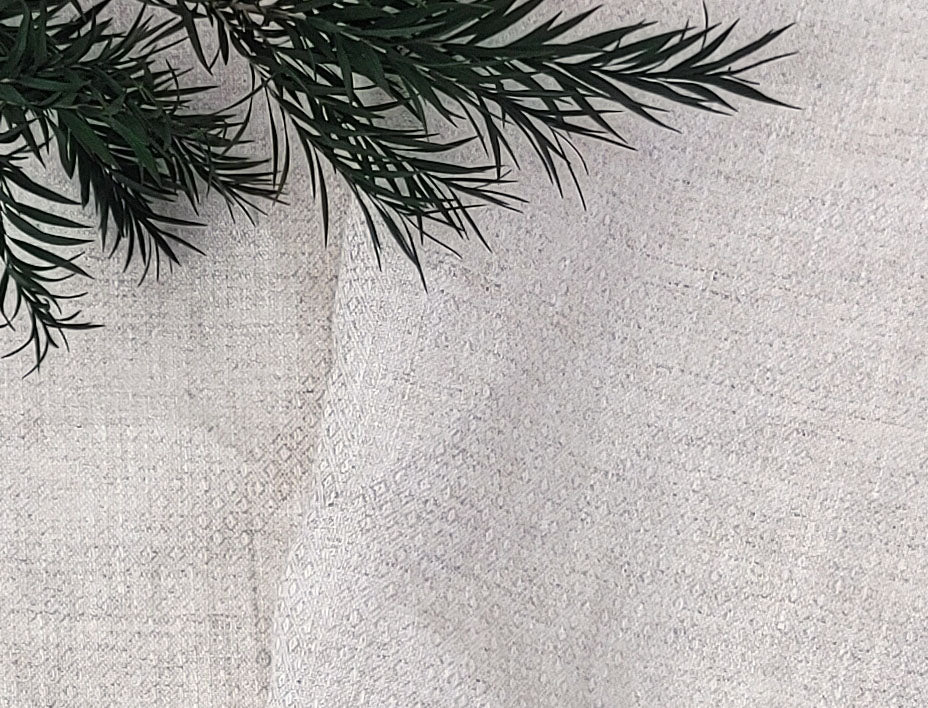 100% Linen Small Rhombus Jacquard Fabric in Light Natural Hue 4338 - The Linen Lab - Natural(Light)