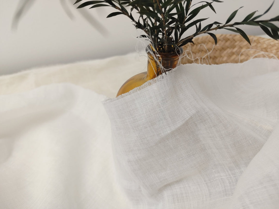 100% Ramie Fabric 100nm Super Light Weight 3047 6997 - The Linen Lab - White