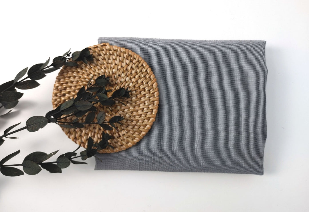 Bamboo mixed fabric with crease effect 4055 - The Linen Lab - Gray
