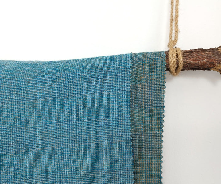 Blue and Green Symphony: A Melange Fusion of Linen and Polyester in Glen Plaid 7788 7789 - The Linen Lab - Green