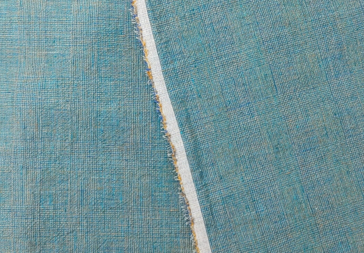 Blue and Green Symphony: A Melange Fusion of Linen and Polyester in Glen Plaid 7788 7789 - The Linen Lab - Green