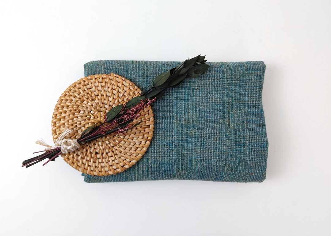 Blue and Green Symphony: A Melange Fusion of Linen and Polyester in Glen Plaid 7788 7789 - The Linen Lab - Green