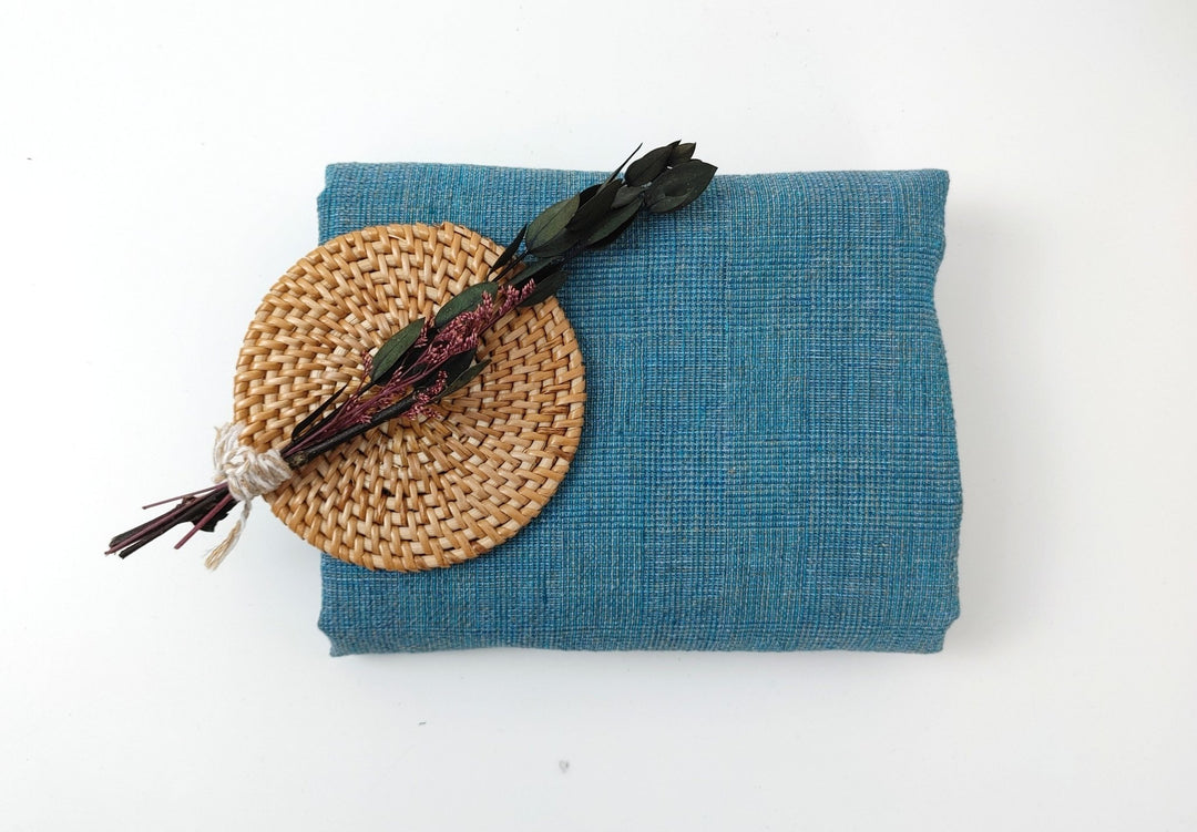 Blue and Green Symphony: A Melange Fusion of Linen and Polyester in Glen Plaid 7788 7789 - The Linen Lab - Green