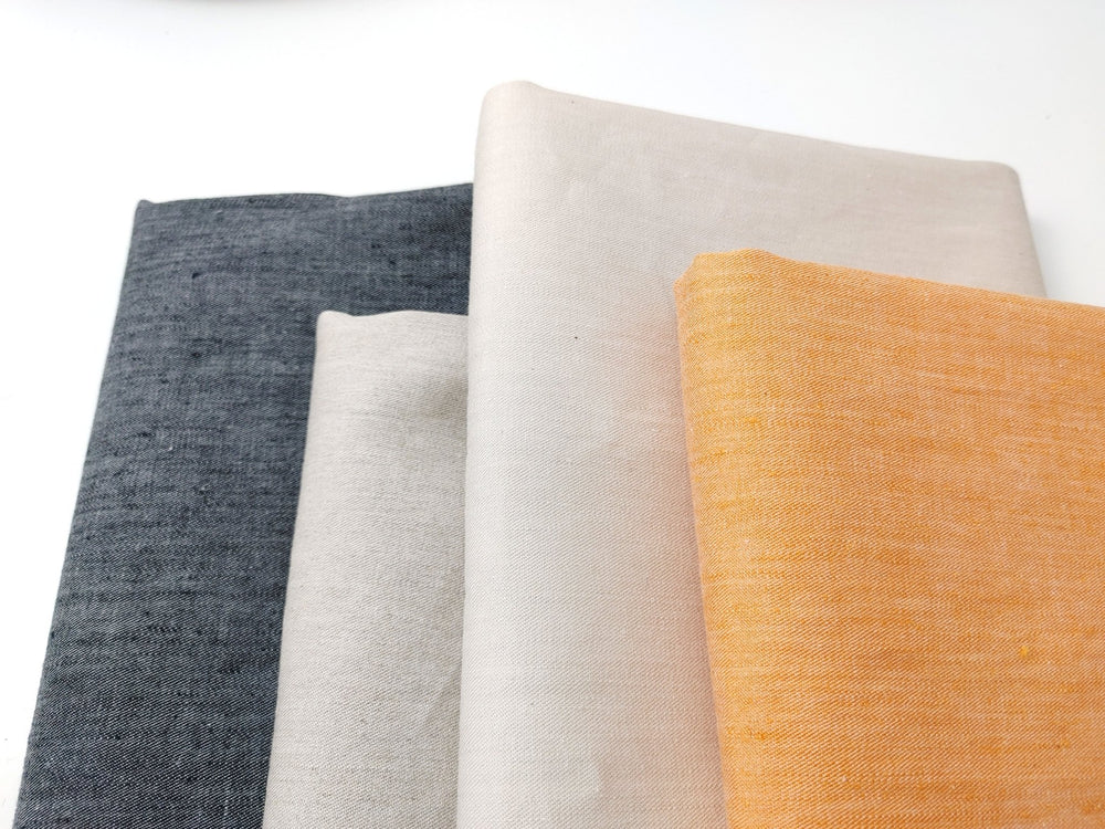 Chambray Linen Cotton Stretch Twill Fabric 3099 3248 3249 2234 - The Linen Lab - Orange