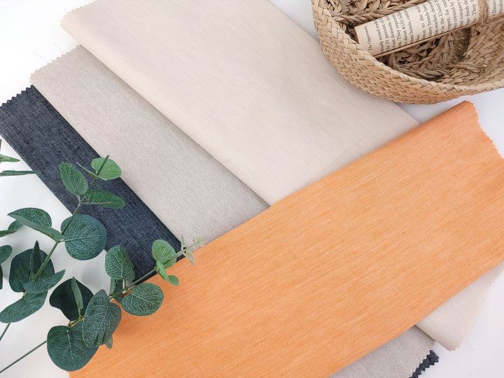 Chambray Linen Cotton Stretch Twill Fabric 3099 3248 3249 2234 - The Linen Lab - Orange