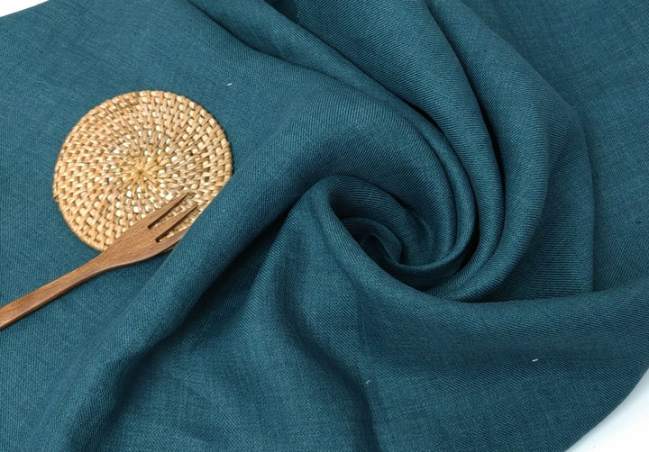 Classic Linen Twill Fabric: 100% Pure Linen, Medium Weight 7490 7615 7254 7255 7256 - The Linen Lab - Green
