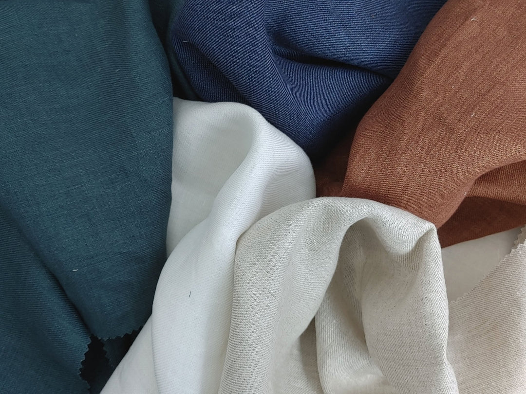 Classic Linen Twill Fabric: 100% Pure Linen, Medium Weight 7490 7615 7254 7255 7256 - The Linen Lab - Green