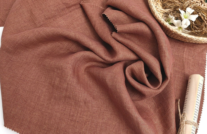 Classic Linen Twill Fabric: 100% Pure Linen, Medium Weight 7490 7615 7254 7255 7256 - The Linen Lab - Green