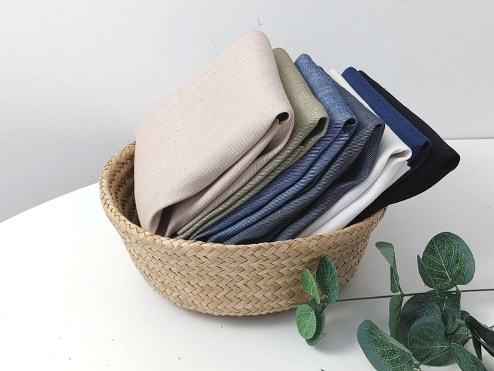 Elevated Comfort: Linen Rayon Twill Stretch Fabric 4232 4420 4580 4581 6428 6429 6430 - The Linen Lab - Blue