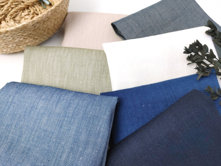 Elevated Comfort: Linen Rayon Twill Stretch Fabric 4232 4420 4580 4581 6428 6429 6430 - The Linen Lab - Blue
