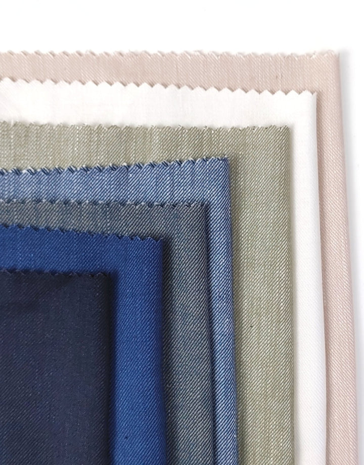 Elevated Comfort: Linen Rayon Twill Stretch Fabric 4232 4420 4580 4581 6428 6429 6430 - The Linen Lab - Blue