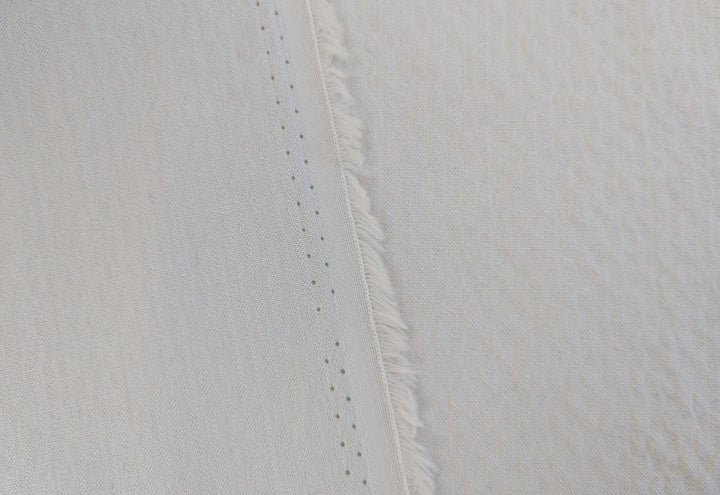 Gentle Stripes: Ramie Cotton Rayon Seersucker Fabric 3277 - The Linen Lab - Ivory