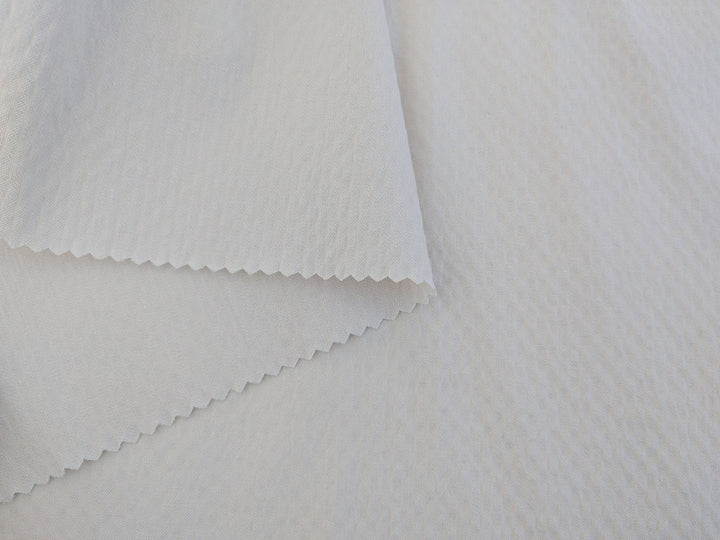 Gentle Stripes: Ramie Cotton Rayon Seersucker Fabric 3277 - The Linen Lab - Ivory