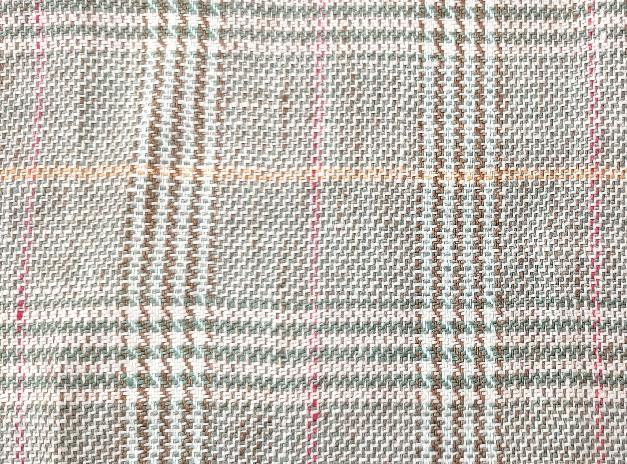 Glen Plaid Elegance: 100% Linen Twill Fabric, 9s Medium-Heavy Weight 2118 - The Linen Lab - Green