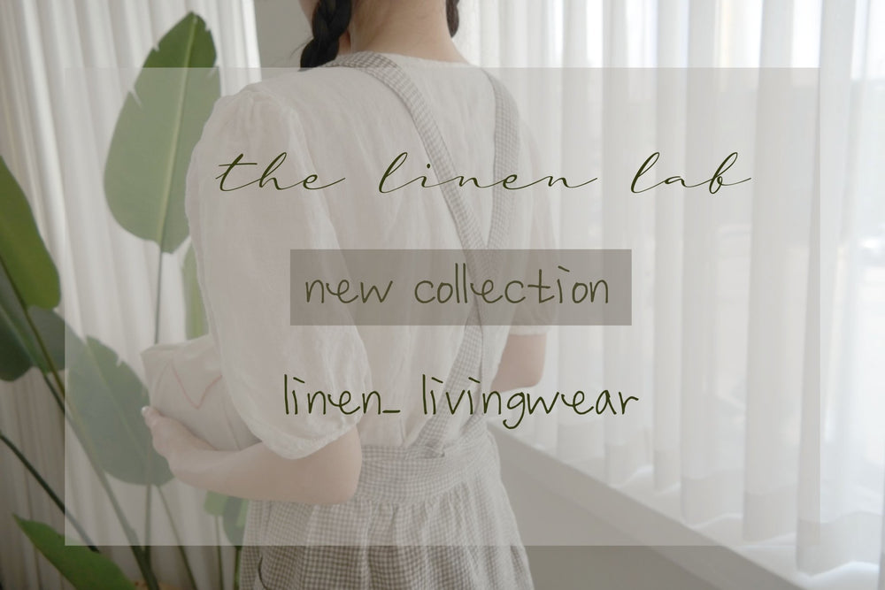 Green Check Linen Apron - The Linen Lab - Green check