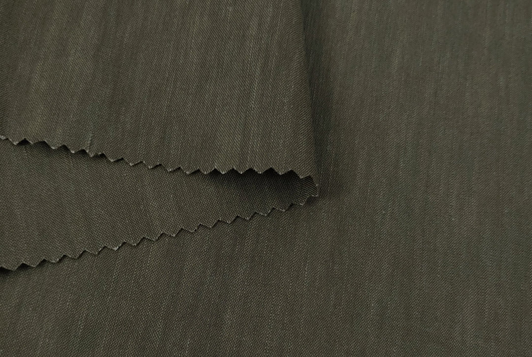 Green Linen Rayon PU Stretch Fabric - Medium Weight for Versatile Sewing Projects 7193 - The Linen Lab - Green