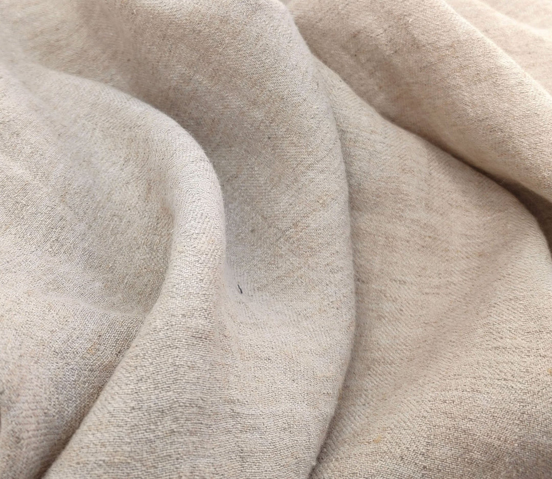 Harmony Hues: Natural Linen Polyester HBT Herringbone Twill Fabric 7730 - The Linen Lab - Natural