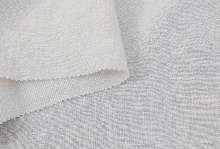 Heavy Weight 100% Linen Fabric - High Twisted 6s, White and Black Colors for Timeless Projects 4663 4966 - The Linen Lab - White