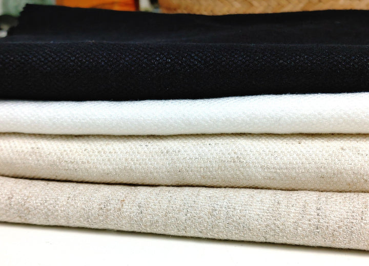 Heavy Weight Linen Rayon Stretch Fabric with Dobby Weave and Excellent Drape 6317 6414 6874 7229 - The Linen Lab - White