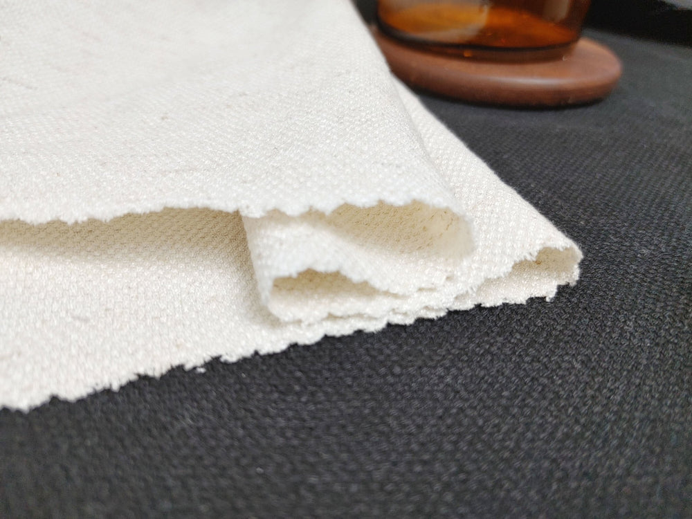 Heavy Weight Linen Rayon Stretch Fabric with Dobby Weave and Excellent Drape 6317 6414 6874 7229 - The Linen Lab - White