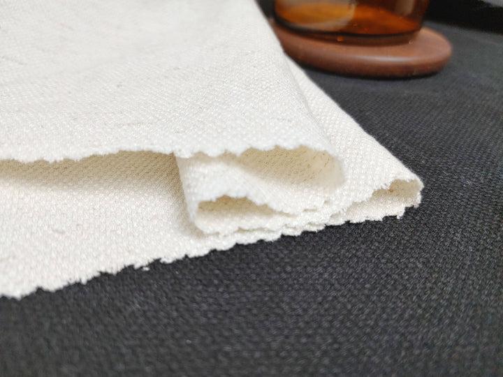 Heavy Weight Linen Rayon Stretch Fabric with Dobby Weave and Excellent Drape 6317 6414 6874 7229 - The Linen Lab - White