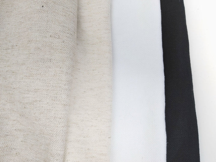 Heavy Weight Linen Rayon Stretch Fabric with Dobby Weave and Excellent Drape 6317 6414 6874 7229 - The Linen Lab - White