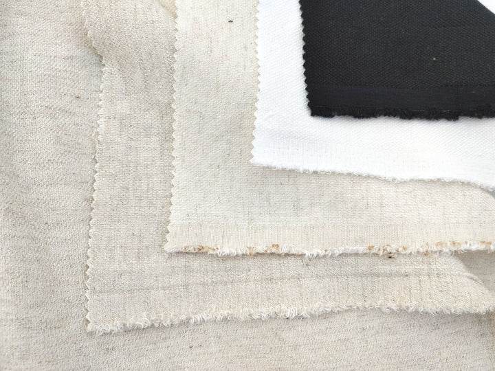 Heavy Weight Linen Rayon Stretch Fabric with Dobby Weave and Excellent Drape 6317 6414 6874 7229 - The Linen Lab - White