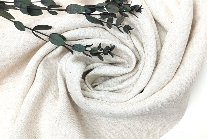 Heavy Weight Linen Rayon Stretch Fabric with Dobby Weave and Excellent Drape 6317 6414 6874 7229 - The Linen Lab - White