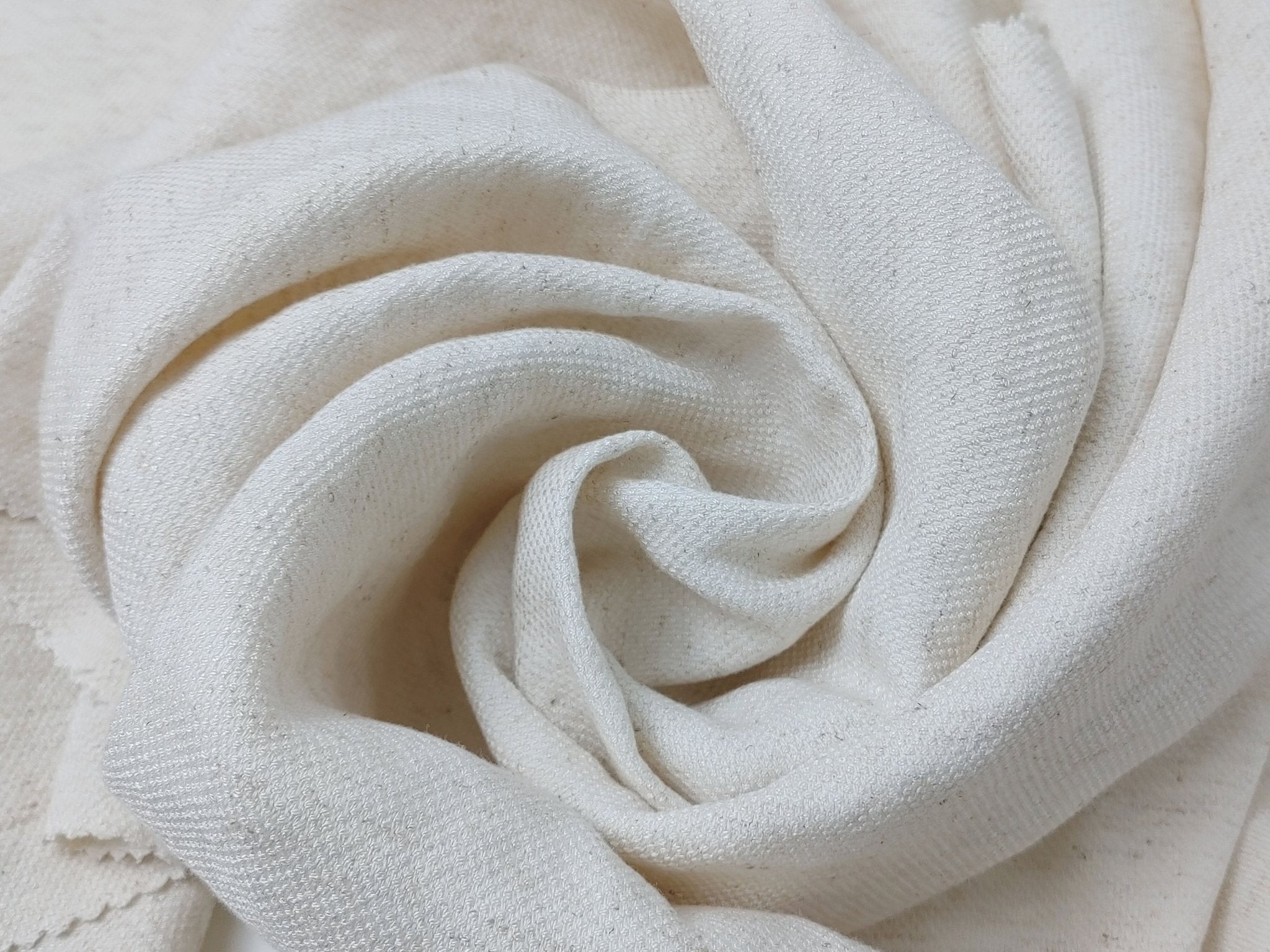 Heavy Weight Linen Rayon Stretch Fabric with Dobby Weave and Excellent Drape 6317 6414 6874 7229 - The Linen Lab - White