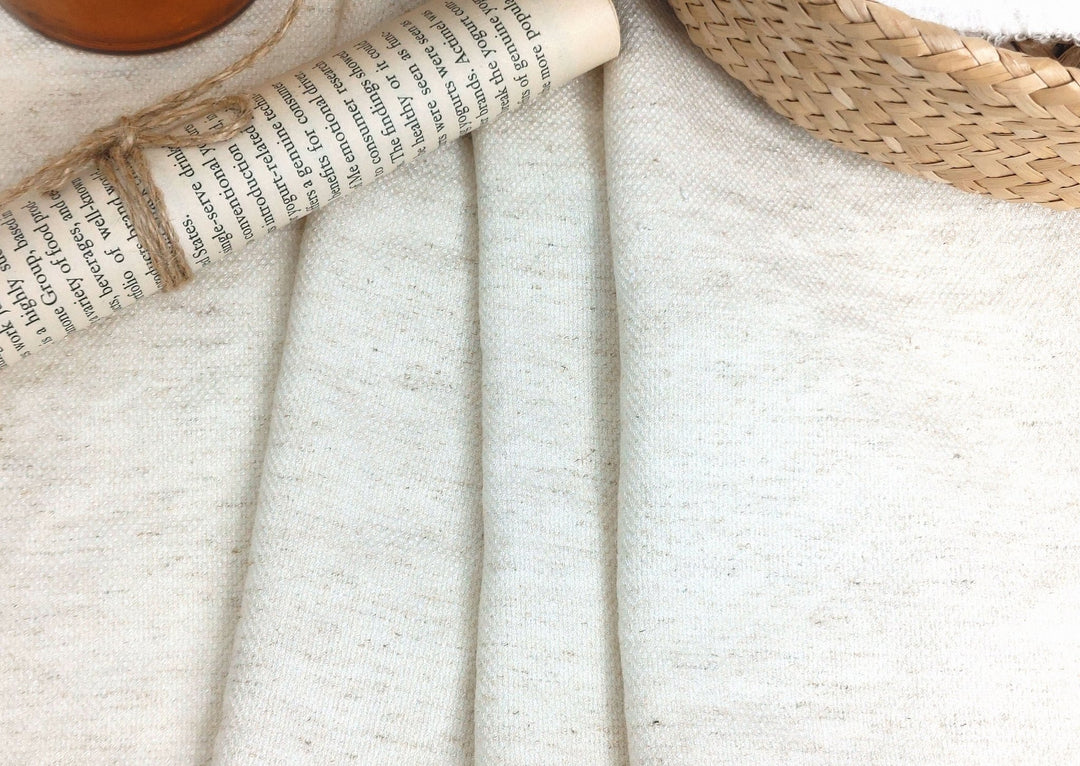Heavy Weight Linen Rayon Stretch Fabric with Dobby Weave and Excellent Drape 6317 6414 6874 7229 - The Linen Lab - White