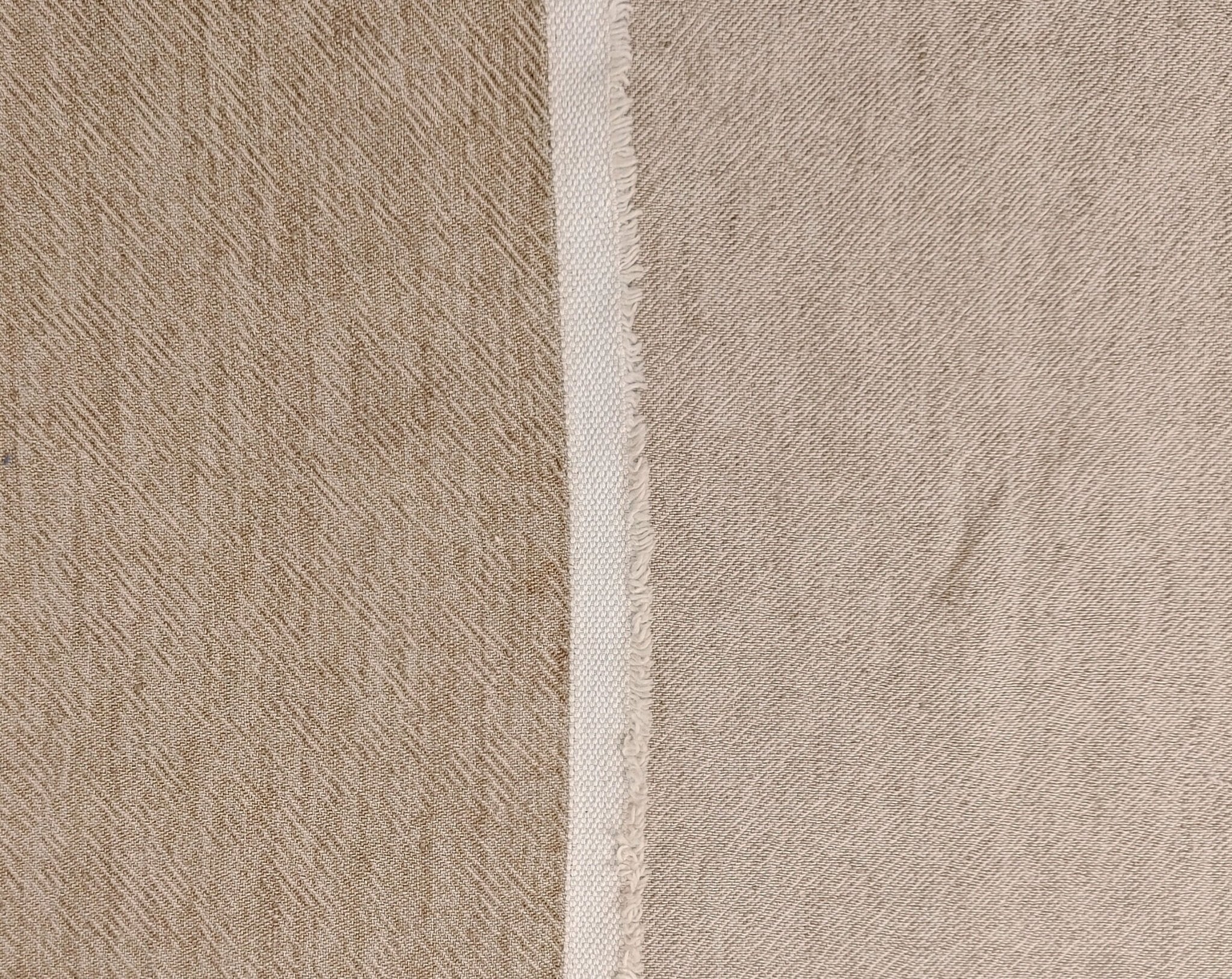 Heavyweight Linen Cotton Twill Fabric with Two-Tone Chambray 7258 7259 7331 7332 - The Linen Lab - Beige