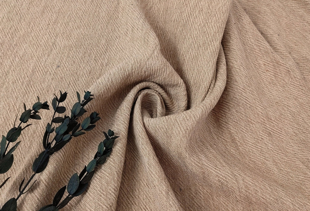 Heavyweight Linen Cotton Twill Fabric with Two-Tone Chambray 7258 7259 7331 7332 - The Linen Lab - Beige