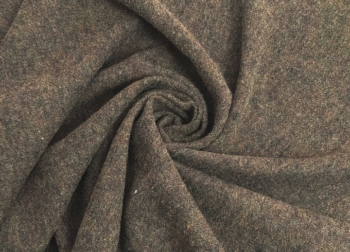Heritage Blend: Wool Linen HBT Herringbone Twill Fabric 7671 7687 7763 - The Linen Lab - Brown