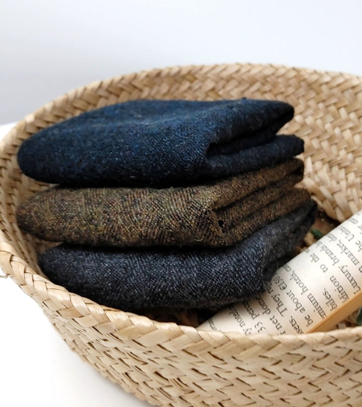 Heritage Blend: Wool Linen HBT Herringbone Twill Fabric 7671 7687 7763 - The Linen Lab - Brown