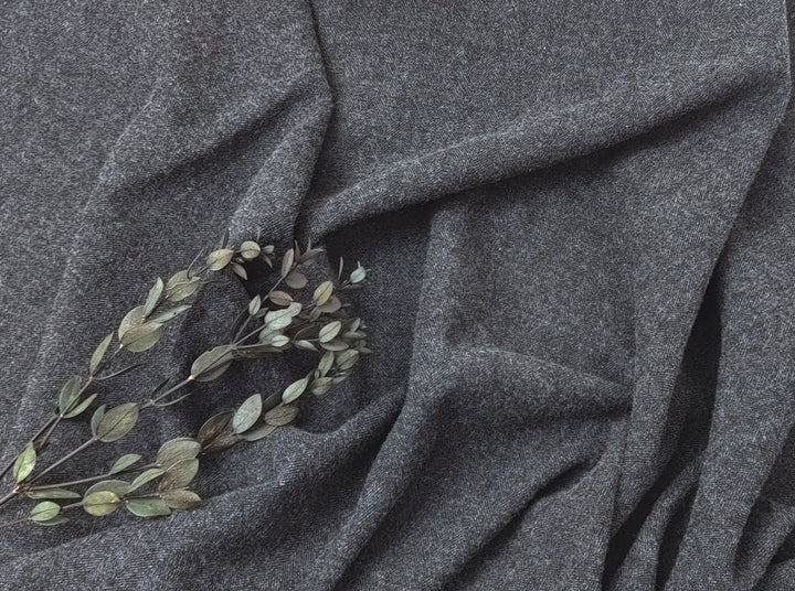 Heritage Blend: Wool Linen HBT Herringbone Twill Fabric 7671 7687 7763 - The Linen Lab - Brown