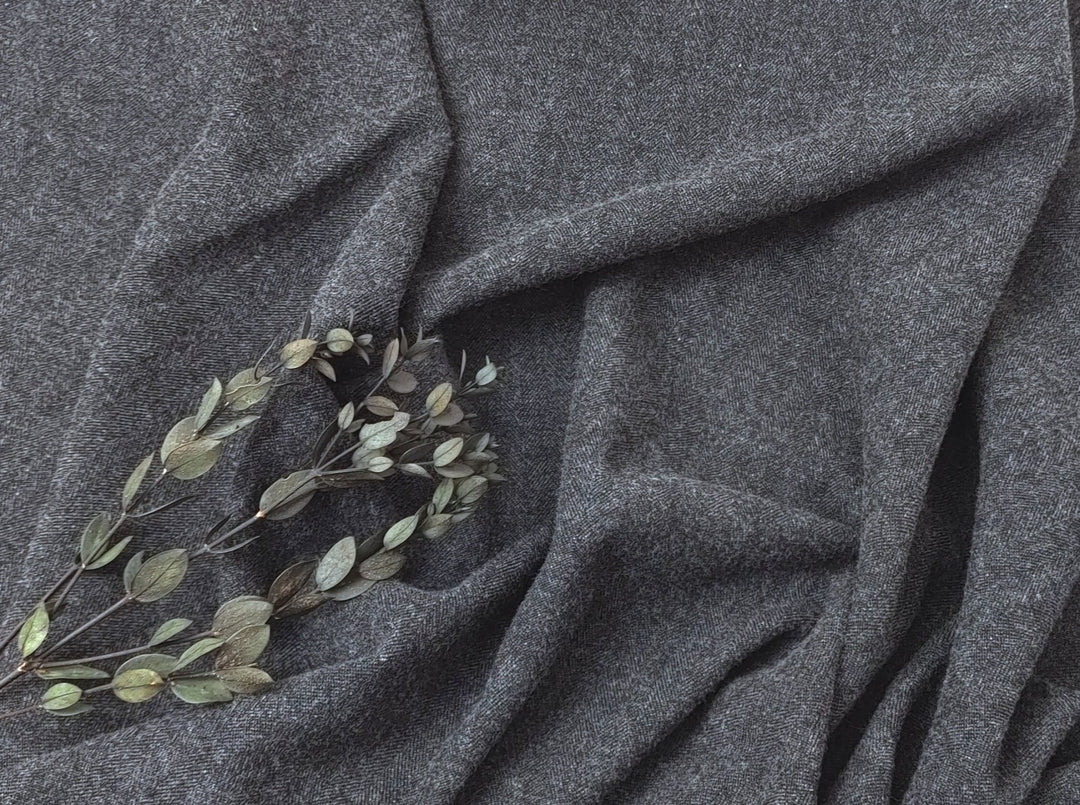 Heritage Blend: Wool Linen HBT Herringbone Twill Fabric 7671 7687 7763 - The Linen Lab - Grey