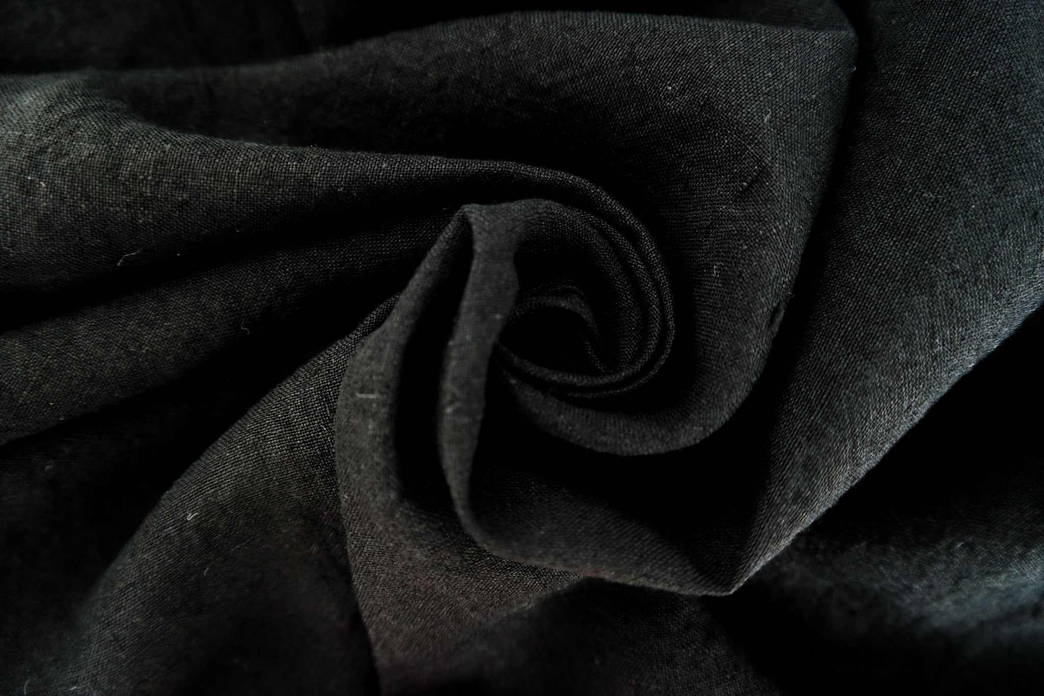 High Twisted 100% Linen Fabric Medium Weight 14S 6220 6600 6366 7369 - The Linen Lab - Black 7369