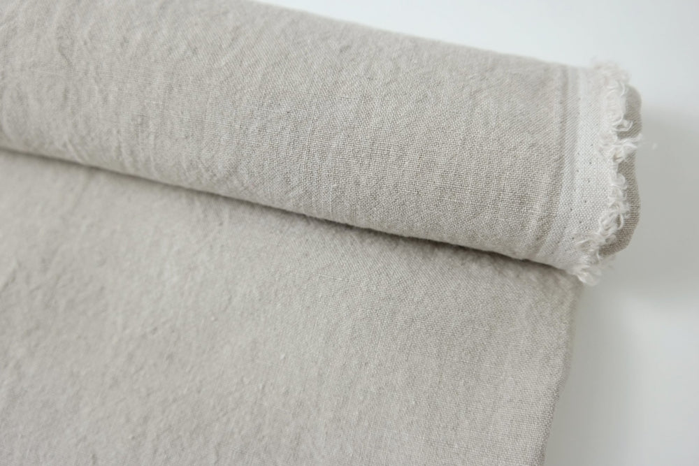 High Twisted 100% Linen Fabric Medium Weight 14S 6220 6600 6366 7369 - The Linen Lab - Ivory 6220