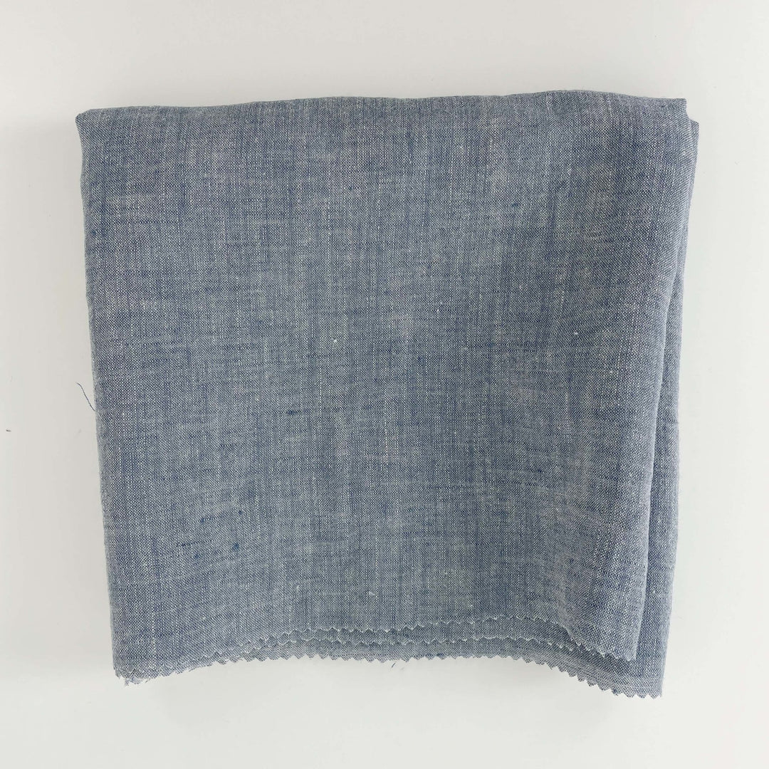 High Twisted Linen Dot Shape Fabric 6924 6927 - The Linen Lab - Blue