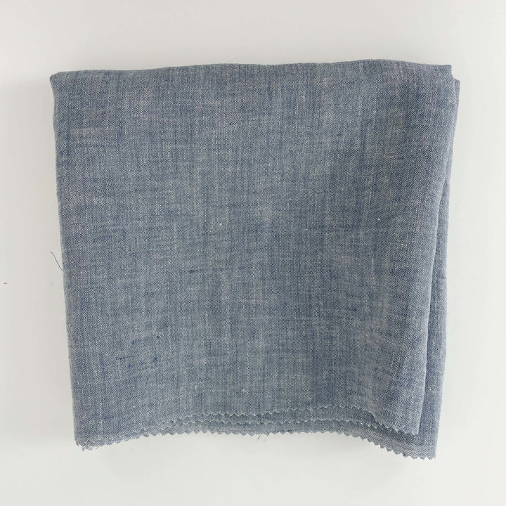 High Twisted Linen Dot Shape Fabric 6924 6927 - The Linen Lab - Blue