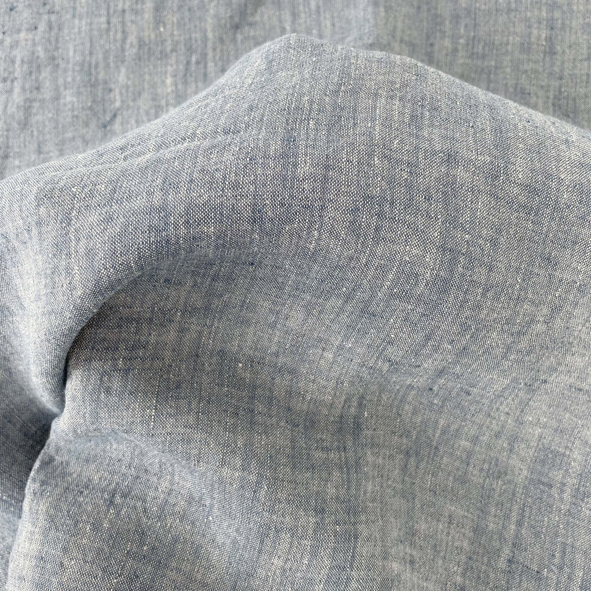High Twisted Linen Dot Shape Fabric 6924 6927 - The Linen Lab - Blue