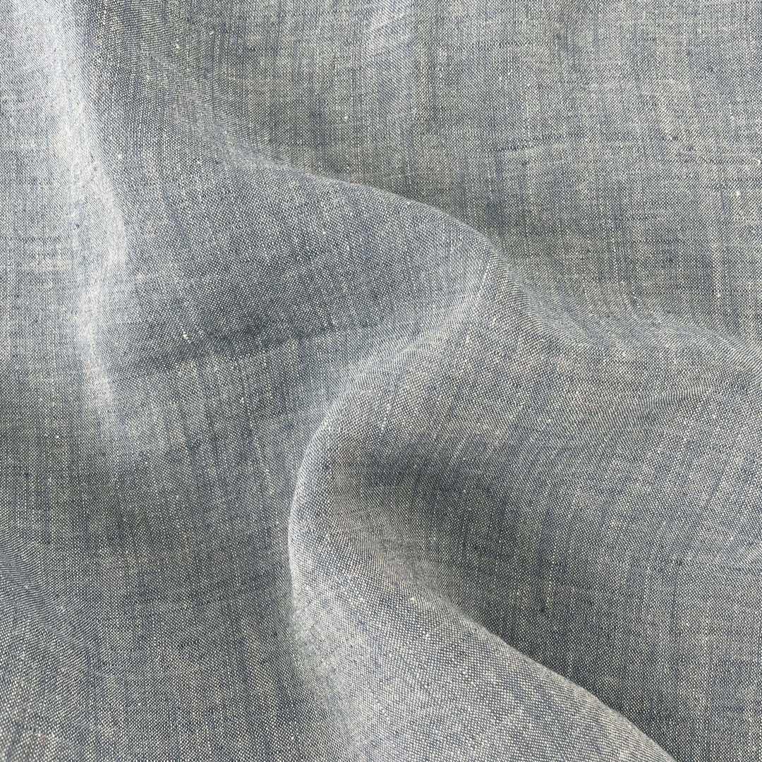 High Twisted Linen Dot Shape Fabric 6924 6927 - The Linen Lab - Blue